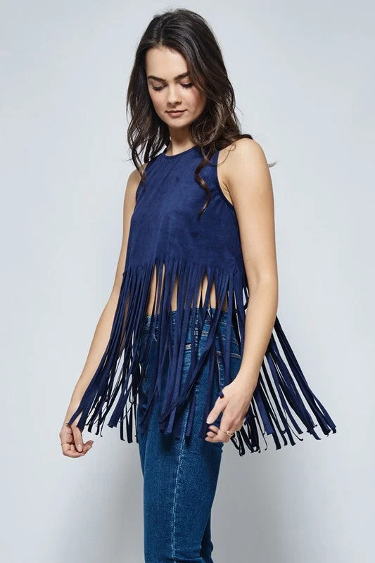 Fringe Crop Top Anti-Pilling Machine Wash Handmade