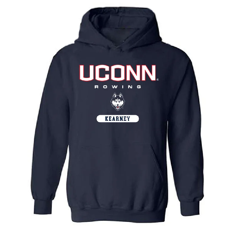 UConn - NCAA Women's Rowing : Anja Kearney - Classic Shersey Hooded Sweatshirt Hoodie with Distressed Vintage Worn