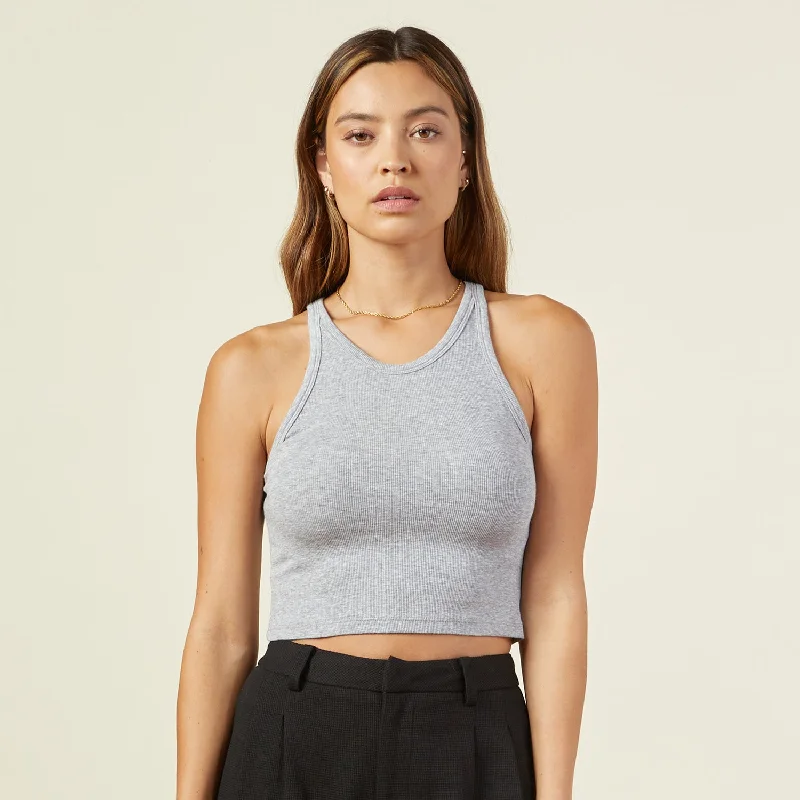 The Ultimate Cropped Tank sage tank top