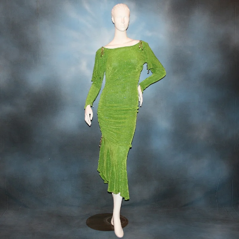 Green Latin-Rhythm Dress-Charming Patina Tunics Plaid country