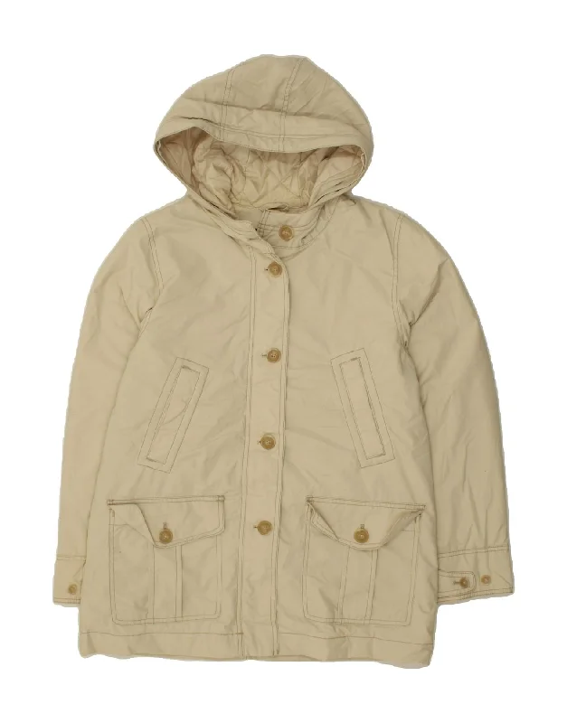 EDDIE BAUER Womens Hooded Utility Jacket UK 10 Small Beige Nylon Zippered Jacket Buttoned Jacket Snapped Jacket EDDIE BAUER Womens Hooded Utility Jacket UK 10 Small Beige Nylon Zippered Jacket Buttoned Jacket Snapped Jacket