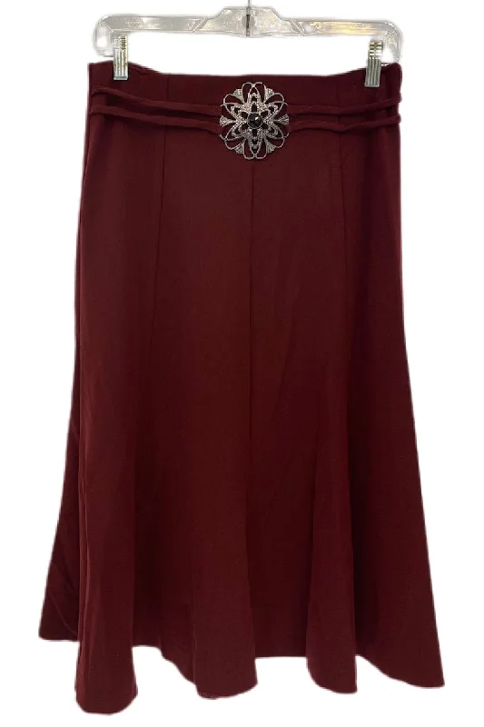 Midi Skirt Style 4021 with belt in Black or Burgundy velvet skirt glossy