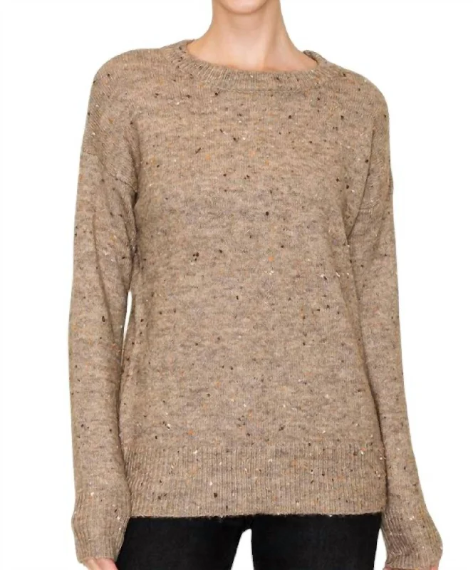 Sprinkle Sweater In Taupe Terry Terry Cloth Terry Knit