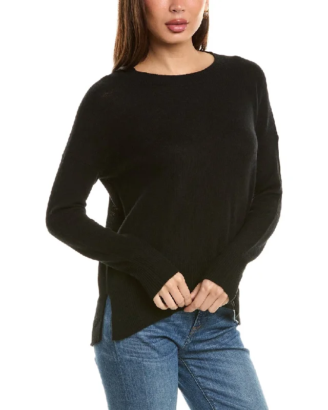 Magaschoni Oversized High-Low Cashmere Sweater Real Fur Shearling Chenille