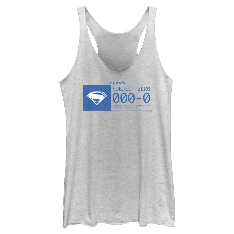 Women's The Flash Supergirl Subject Zero Blue Racerback Tank Top fitness tank top