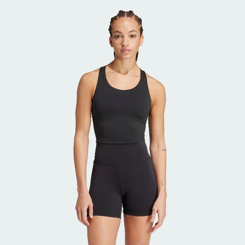 Women's adidas All Me Medium-Support Long Line Bra Tank Top halter tank top