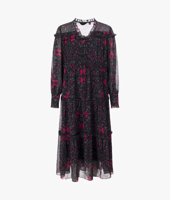 Ellyah swing midaxi dress black Tunics Chic elegant