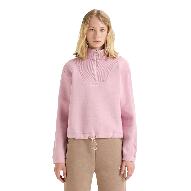 Diadora L. Sweatshirt 1/2 Zip Athl. Logo Hoodie with Turtle Neck Cozy Winter