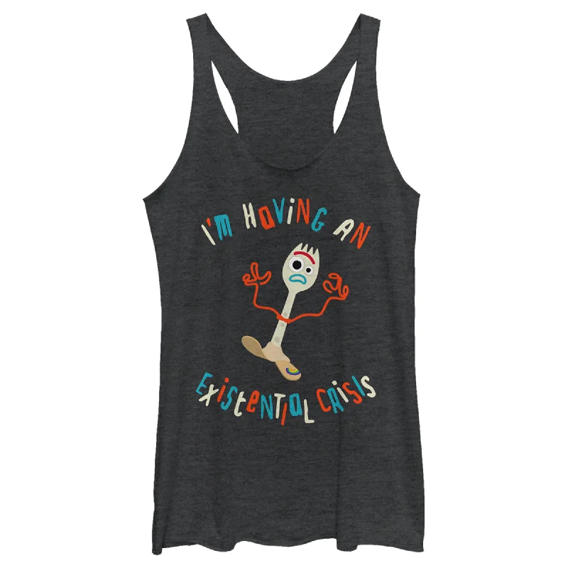 Women's Toy Story Forky I'm Having an Existential Crisis Racerback Tank Top modal blend tank