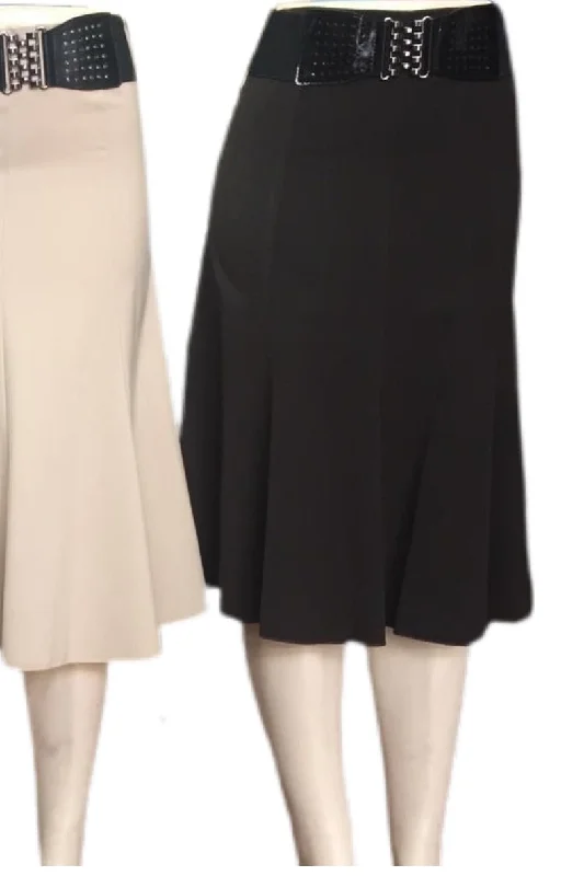 Dressy Mid-Length Skirt with Belt Style 4120 in Black, Beige or Grey silk skirt elegant Dressy Mid-Length Skirt with Belt Style 4120 in Black, Beige or Grey silk skirt elegant