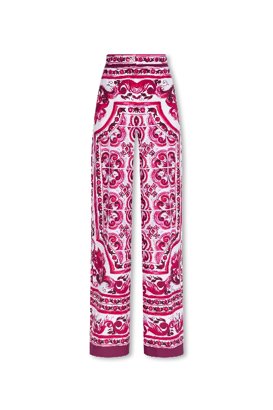 Dolce & Gabbana Patterned trousers in PINK - 38 Trousers Tapered Slim Fit