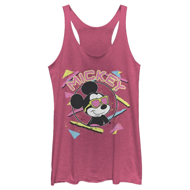 Women's Mickey & Friends 90s Sunglasses Mickey Racerback Tank Top sheer tank top