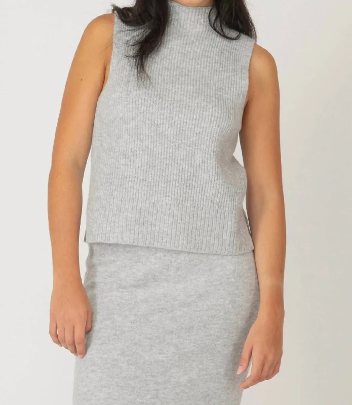 Xoxo Sweater In Light Gray Velvet Chenille Corduroy