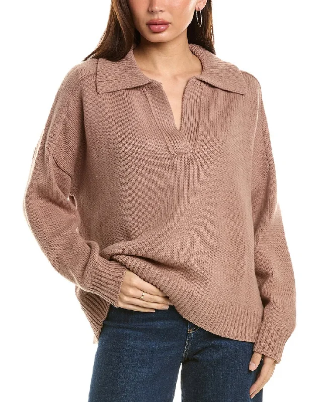 LALAMIA Polo Sweater Terry Terry Cloth Terry Knit