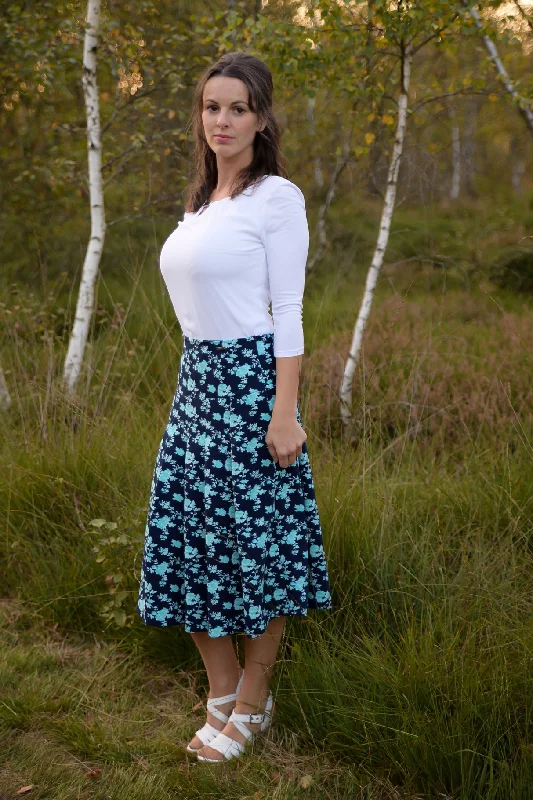 Blue Floral Skirt Style 2252B lace skirt intricate