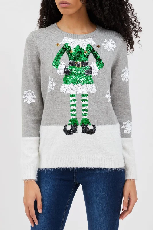 Mrs Claus Christmas Sweater Spandex Blend Rayon Blend Denim Blend