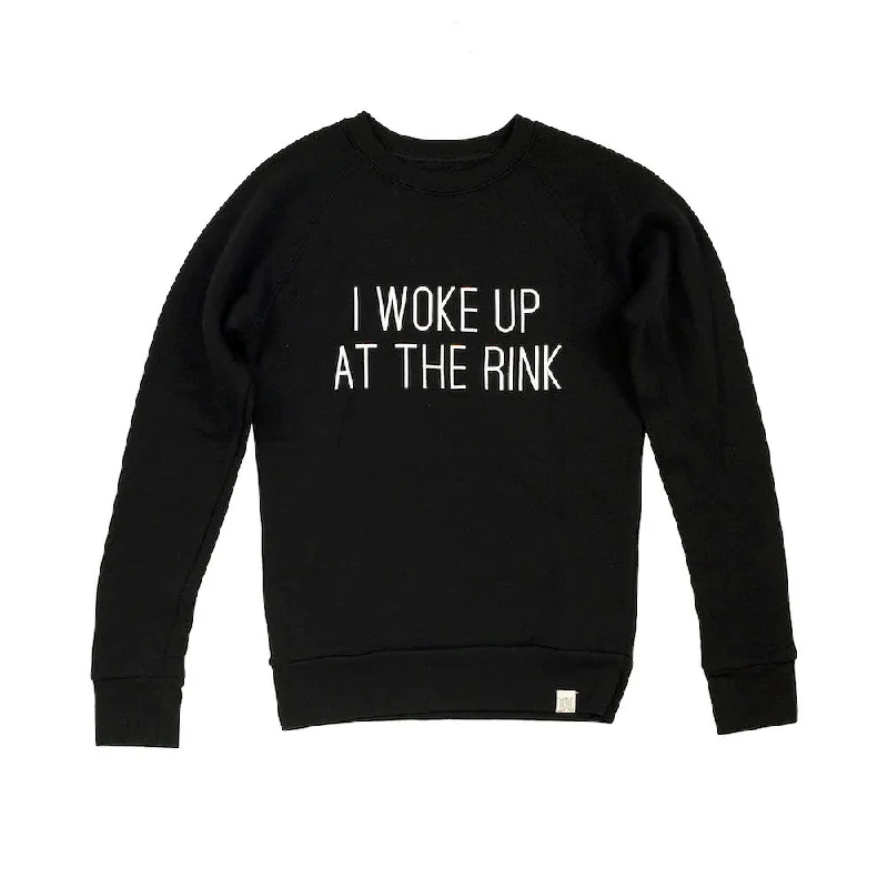 I Woke Up At The Rink Sweatshirt Hoodie with Rhinestones Sparkly Elegant