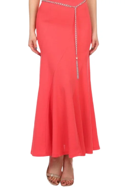 Long Elegant Skirt with silver chain style #4321 silk skirt luxurious