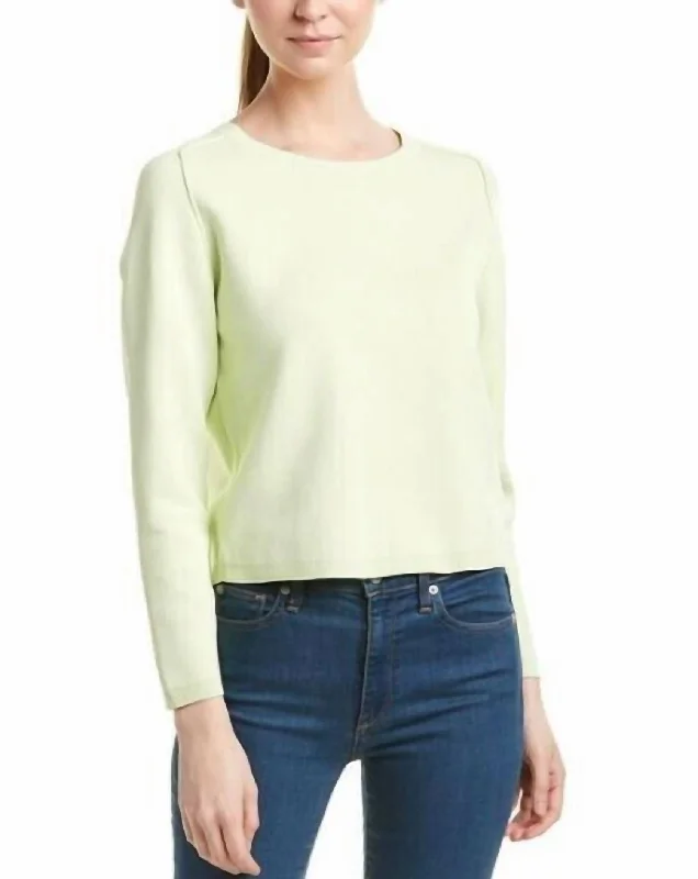 Alex Stretch Knit Sweater In Green Long Sweater Short Sweater Cropped Sweater