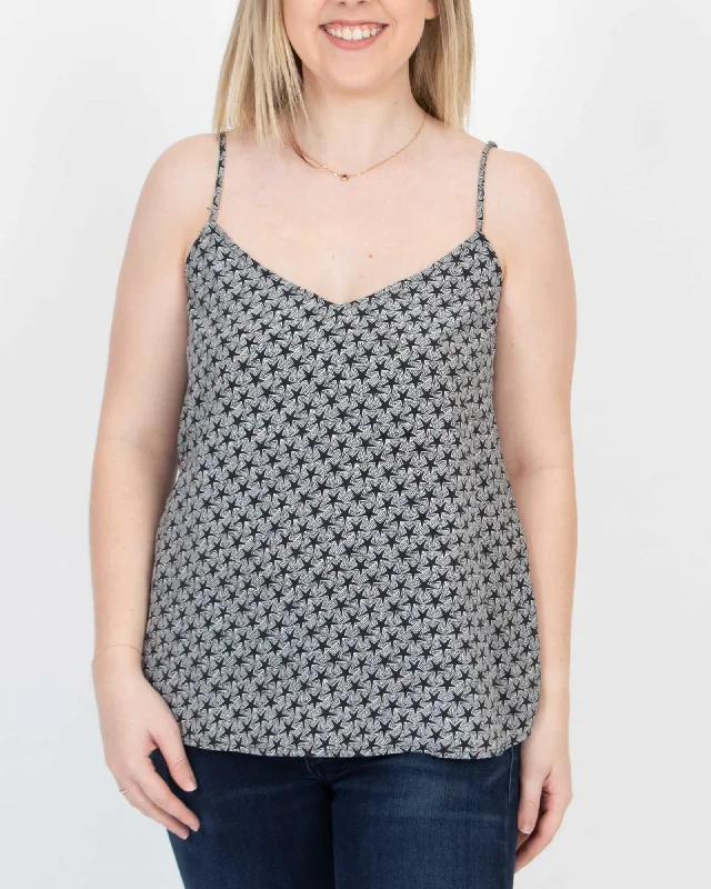 Star Printed Silk Tank stretchy tank top