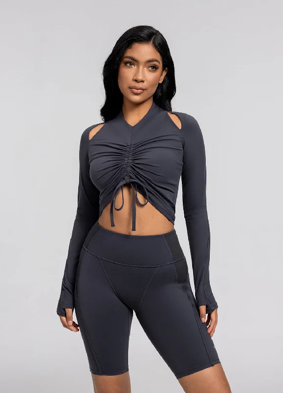 Drawstring Crop Top Fashionable Trendy Casual