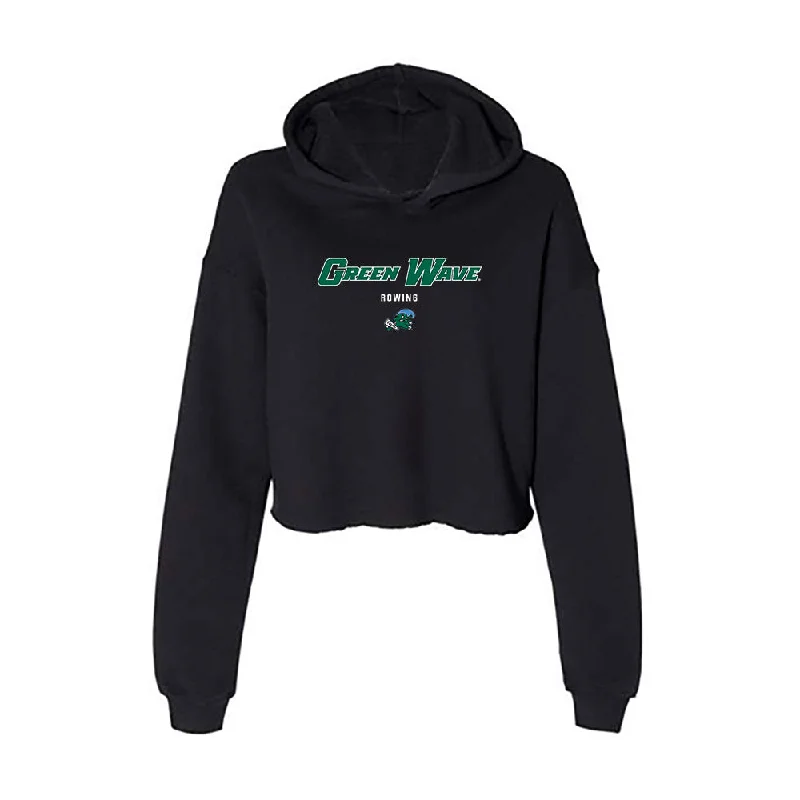 Tulane - NCAA Women's Rowing : Ava Anderson - Women's Crop Fleece Hoodie Hooded Sweatshirt Casual Wear Street Style