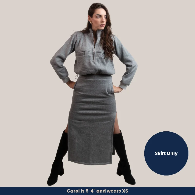 Victoria - Soft Fleece Long-Length Pencil Skirt tiered skirt playful
