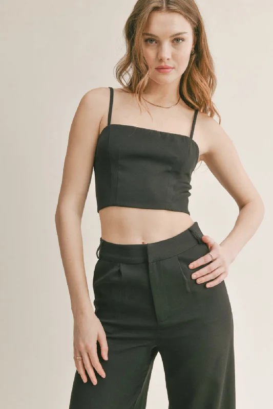 Sadie & Sage Coffee Date Crop Tank in Brown soft pink tank