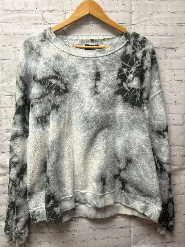 Size 1X Ladies Gray Tie dye MONO B Sweatshirt Cotton Hoodie Fleece Lining Warmth