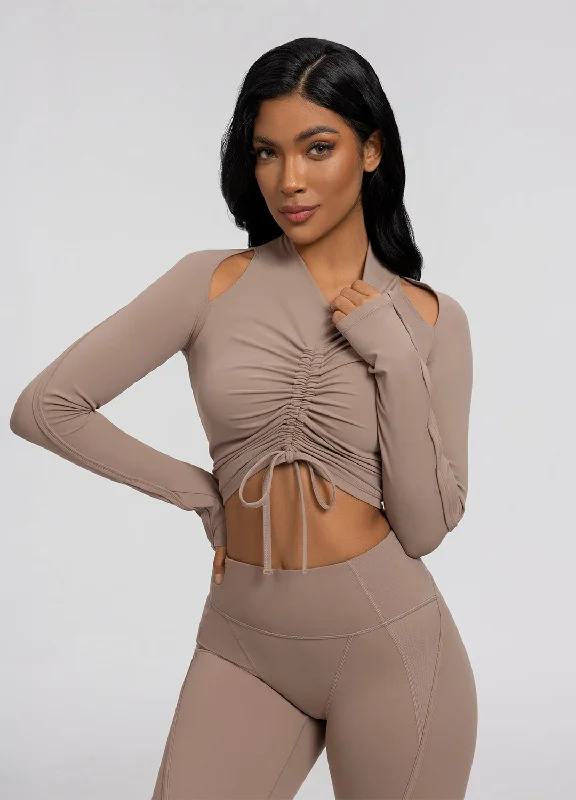 Drawstring Crop Top Cozy Warm Stylish