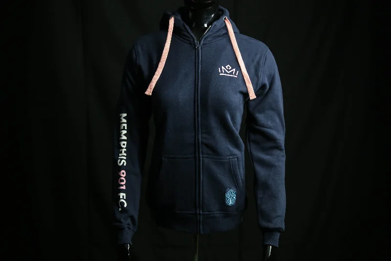 Women's Full Zip Hoodie Hoodie with Mock Neck Collared Structured
