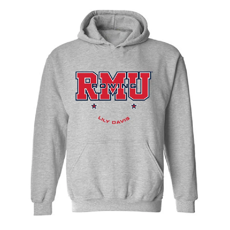 Robert Morris - NCAA Women's Rowing : Lily Davis - Classic Fashion Shersey Hooded Sweatshirt Hoodie with Relaxed Fit Easy Casual