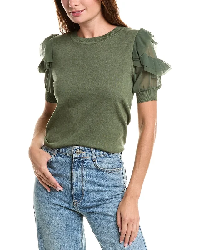 Nanette Nanette Lepore Chiffon Sleeve Sweater Machine Wash Dry Clean Hand Wash