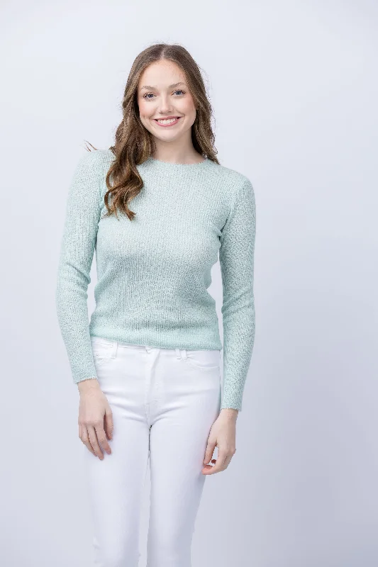 Vince Waffle Stitch Crew Neck Sweater in Sea Star Fleece Fabric Down Fabric Feather Fabric