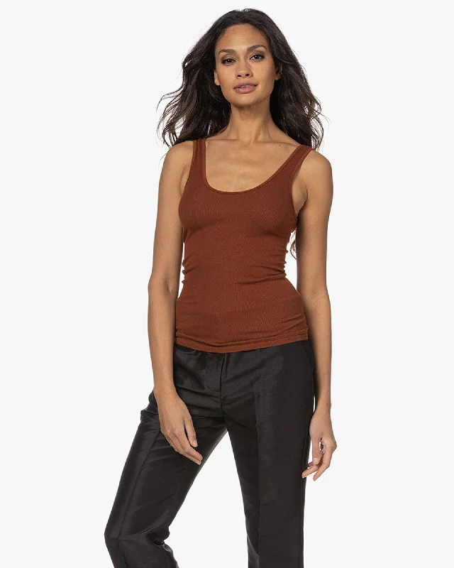 Ribbed Silk Blend Tank boho tank top