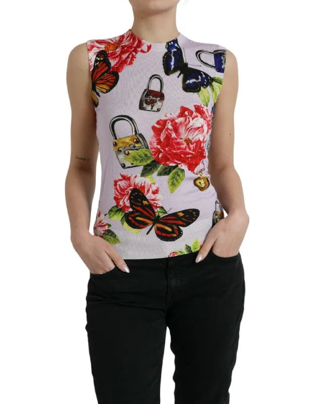 Dolce & Gabbana Elegant Cashmere-Silk Blend Tank Women's Top scoop neck tank