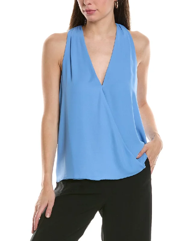 Krisa Surplice Tank peach tank top