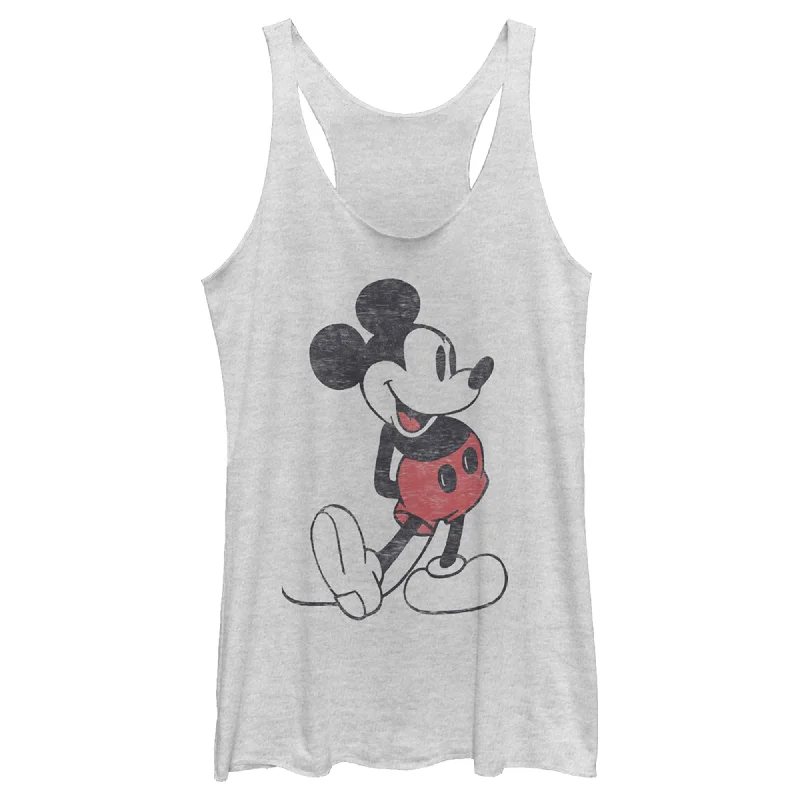 Women's Mickey & Friends Distressed Mickey Mouse Pose Racerback Tank Top sleep tank top