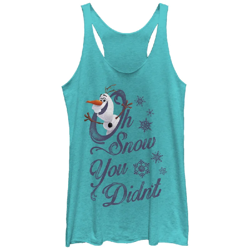 Women's Frozen Olaf Snow You Didn't Racerback Tank Top graphic tank top