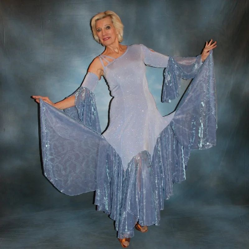 Periwinkle Blue Sparkly Ballroom Dress with Iridescent Flounces & Floats-Samantha Tunics Essential wardrobe