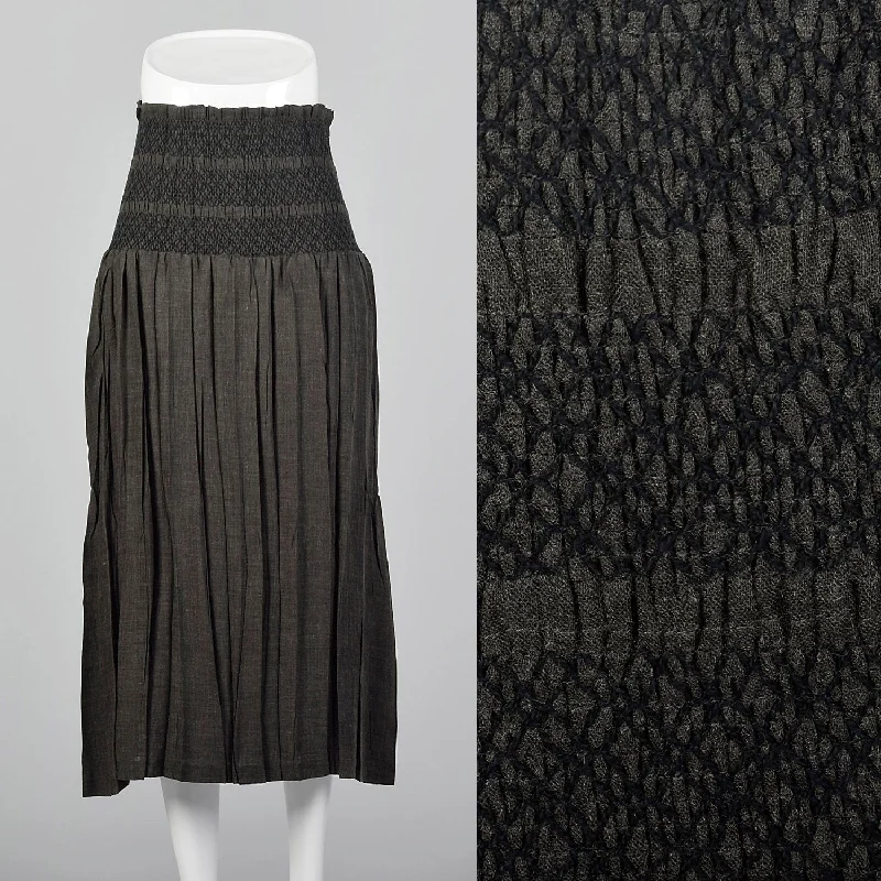 Small Issey Miyake 1990s Pleated Skirt wool skirt warm