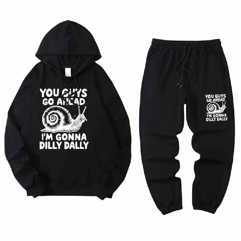 Multicolor You Guys Go Ahead Hoodie Pants Set Hoodie with Velcro Closure Adjustable Secure Multicolor You Guys Go Ahead Hoodie Pants Set Hoodie with Velcro Closure Adjustable Secure