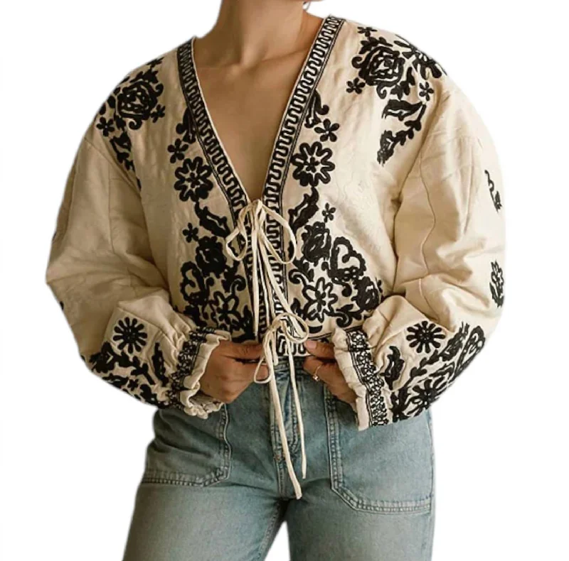 Bali Mabel Jacket In White Wool Fabric Cashmere Fabric Tweed Fabric