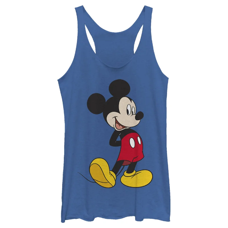 Women's Mickey & Friends Smiling Mickey Mouse Portrait Racerback Tank Top crossback tank top