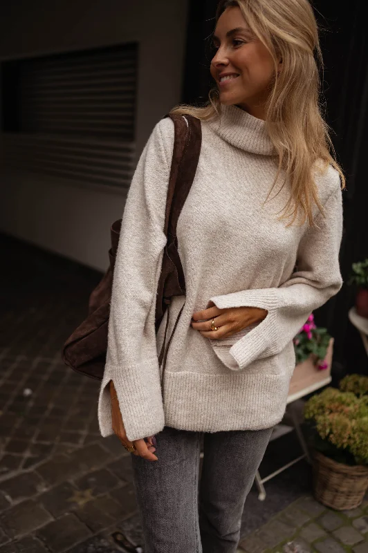 Beige Aurele Sweater Oversized Loose Flowy