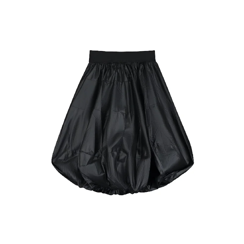 Rebel Balloon Skirt-Black wool skirt breathable