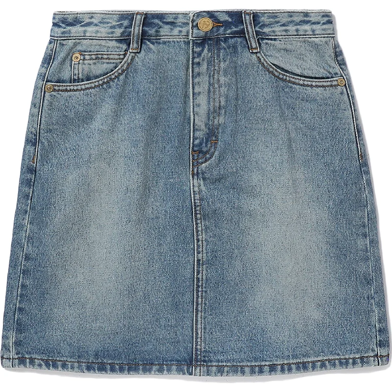 BAPY A-LINE DENIM SKIRT LADIES silk skirt lustrous