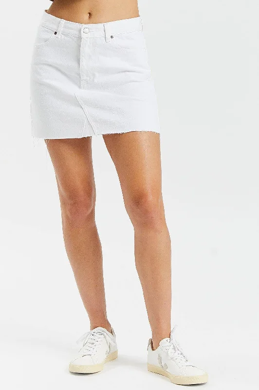 Anita Skirt White - Final Sale cashmere skirt fine