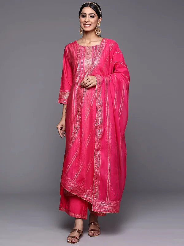 Women's Pink Printed Straight Kurta Trousers With Dupatta Set - Indo Era Trousers Fall Fleece Women's Pink Printed Straight Kurta Trousers With Dupatta Set - Indo Era Trousers Fall Fleece