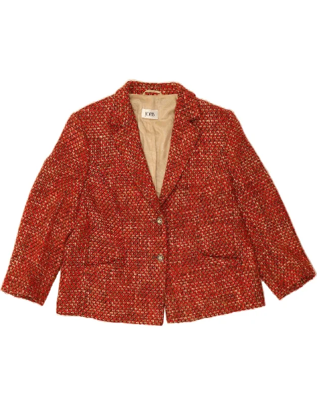JOBIS Womens 2 Button Blazer Jacket IT 48 XL Red Polyacrylic Zip Front Button Front Snap Front JOBIS Womens 2 Button Blazer Jacket IT 48 XL Red Polyacrylic Zip Front Button Front Snap Front